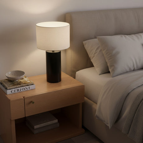 Aura - Table Lamp With On / Off Switch Block Base - Black / White - view 5