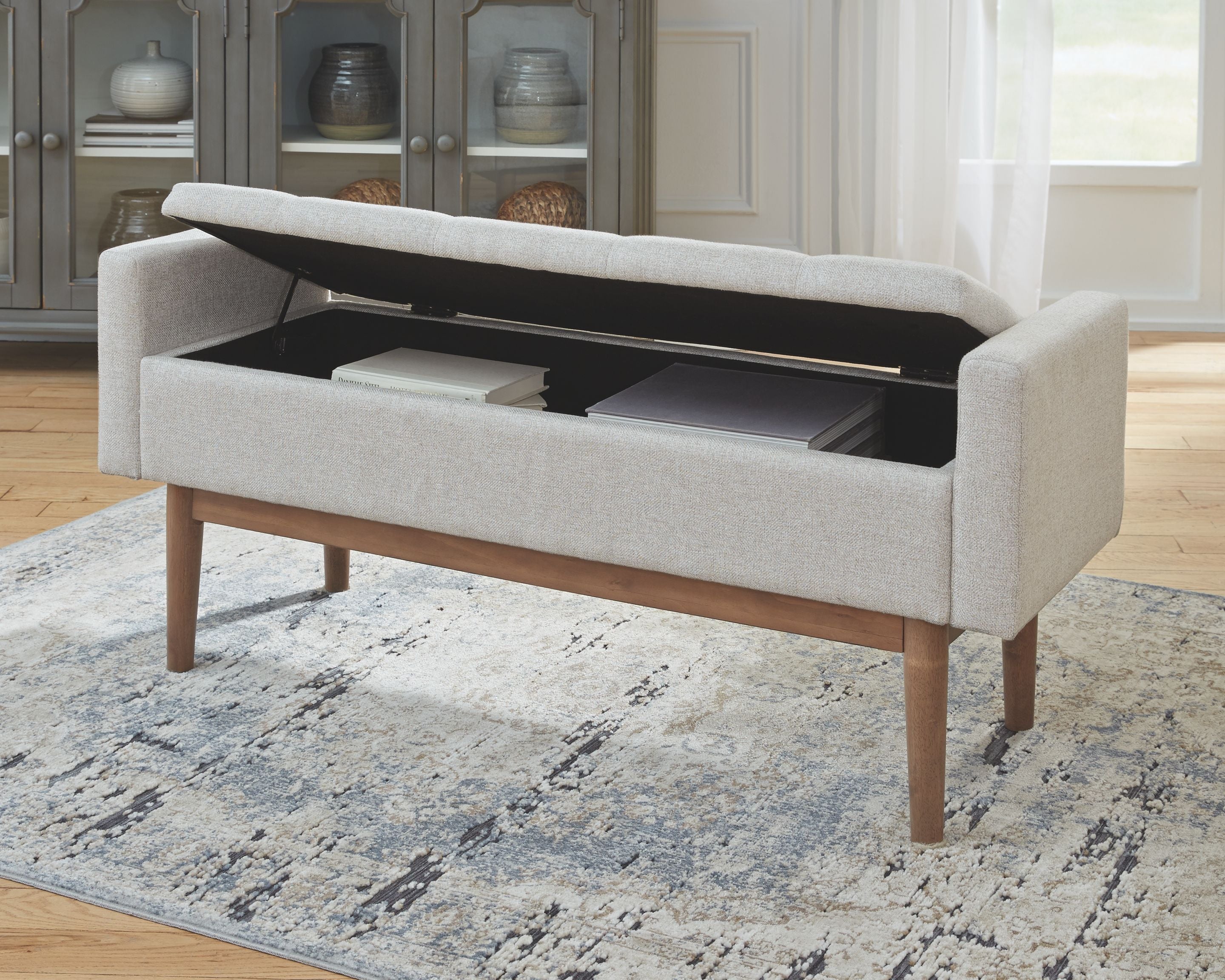 Briarson - Beige / Brown - Storage Bench