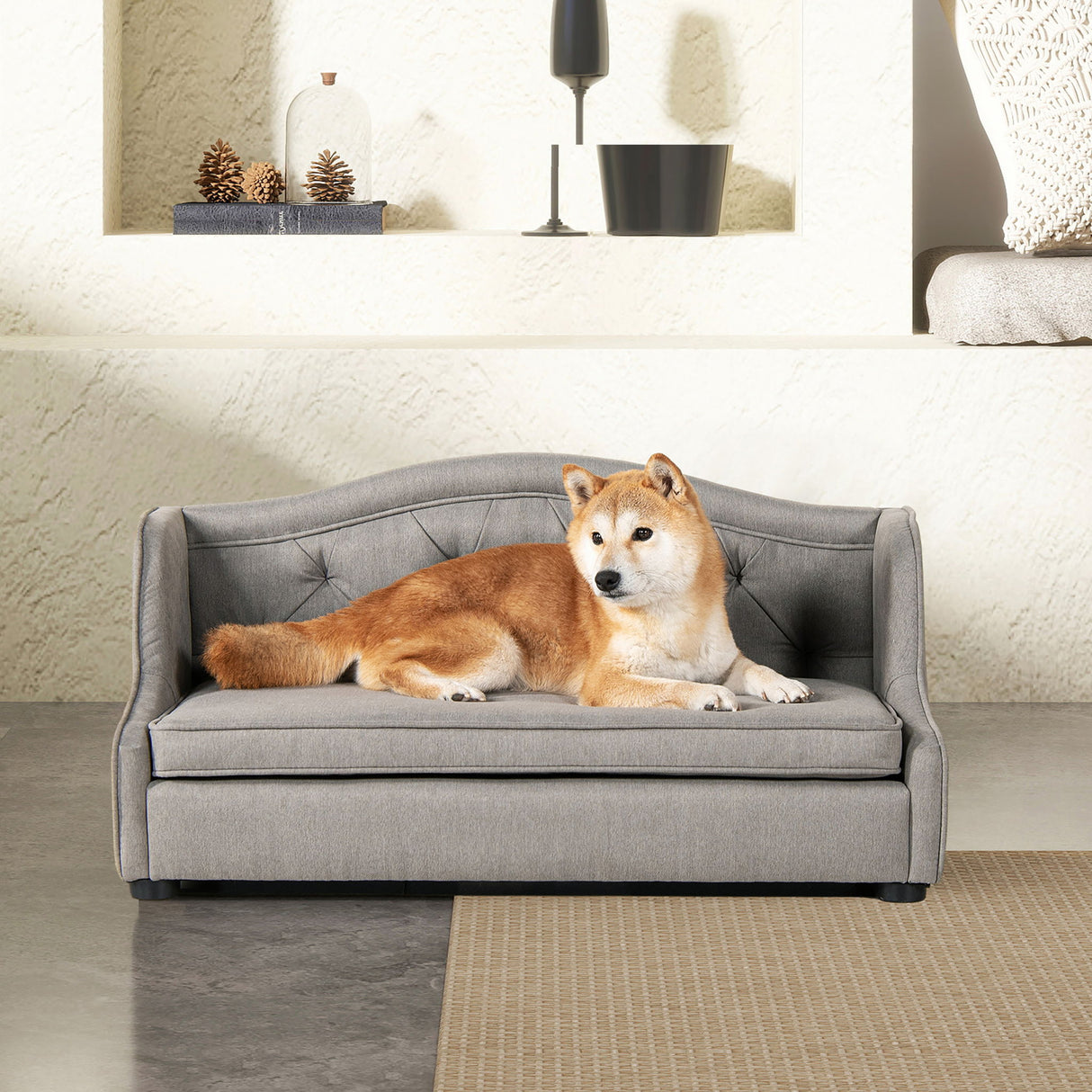 Robin - Tufted Wingback Pet Sofa Bed, Medium by Jennifer Taylor Home | Bel Furniture