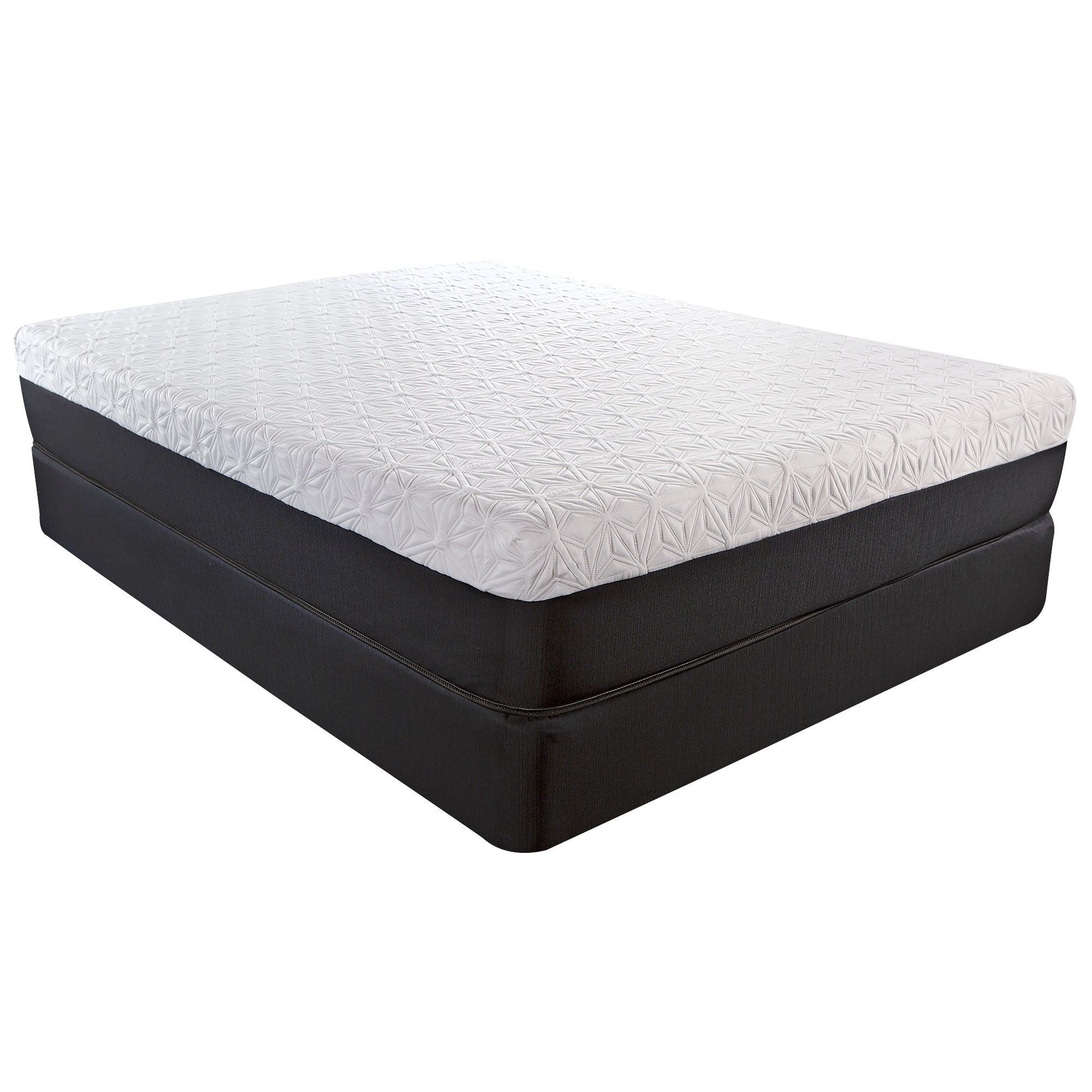 11.5" Queen Lux Copper Infused Gel Memory Foam And High Density Foam Mattress - White / Black