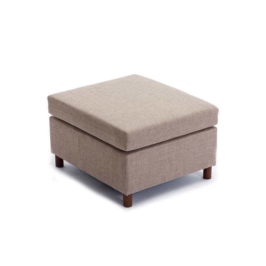 Single Movable Ottoman For Modular Sectional Sofa Couch Without Storage Function, Cushion Covers Removable And Washable