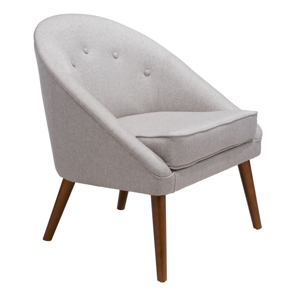 Wooden Deep Chair - Light Gray