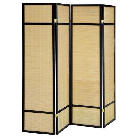Pearce - 4-Panel Bamboo Room Divider Folding Screen - Natural by Coaster Fine Furniture | Bel Furniture