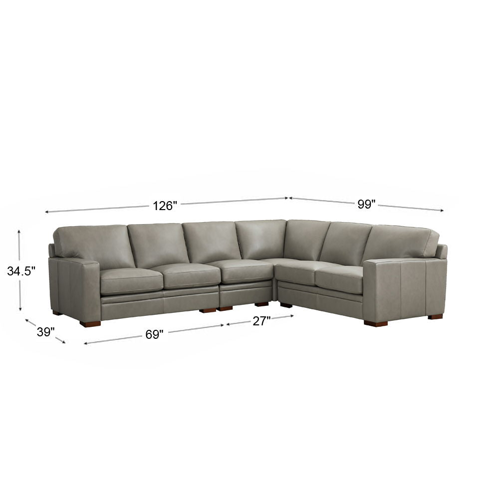 Dillon - Leather L-Shaped Sectional