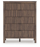Pamytta - Five Drawer Wide Chest - Brown
