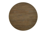Havanna - 5 Piece Wide Round Dining Table With Off White Chairs (Set of 5) - Vintage Walnut