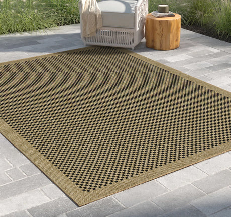 Earth - 5'3" X 7'3" Indoor, Outdoor Area Rug, Polypropylene - Jute / Black - view 3