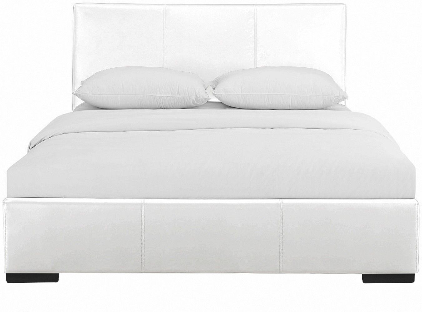 Upholstered Queen Platform Bed - White