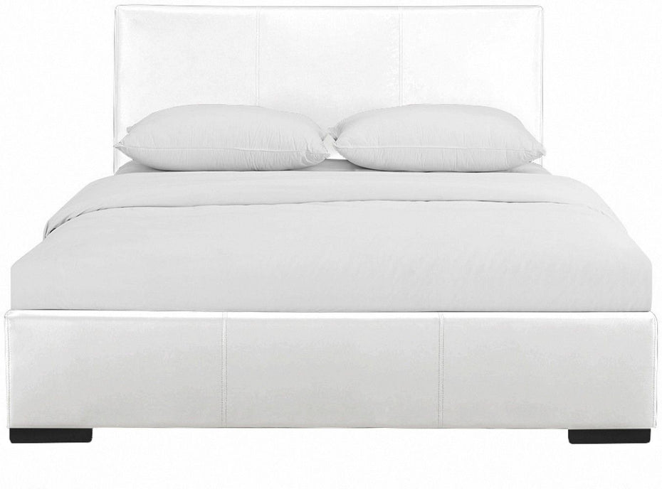 Upholstered Queen Platform Bed - White