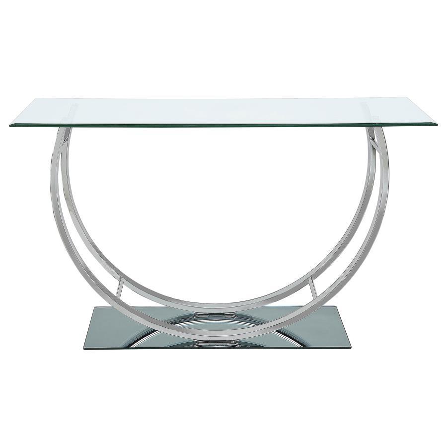 Danville - Rectangular U-Shaped Glass Top Table by CoasterEssence | Bel Furniture