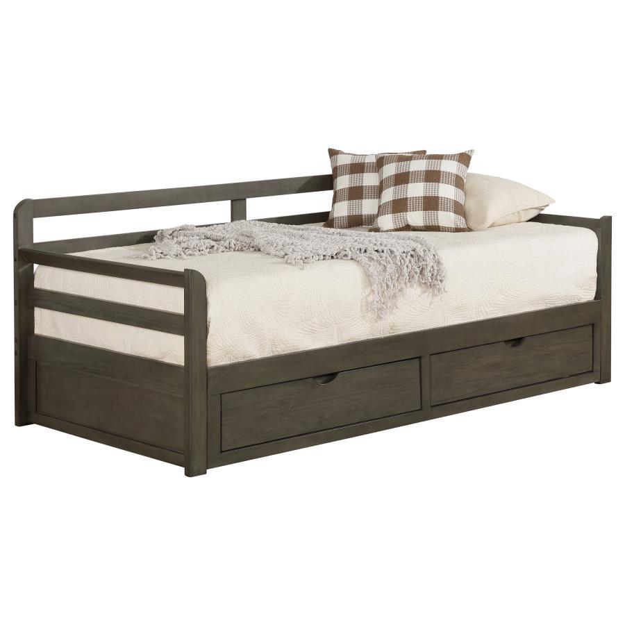Sorrento - 2-Drawer Twin Long Daybed With Extension Trundle - Gray by CoasterEssence | Bel Furniture