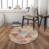 Rabbit - Washable Non - Slip Round Rug - Ivory Multi by Icona Home Decor | Bel Furniture