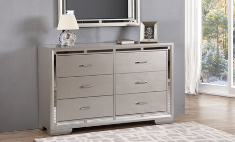 Alana - Dresser - Silver Champagne by Glory Furniture | Bel Furniture