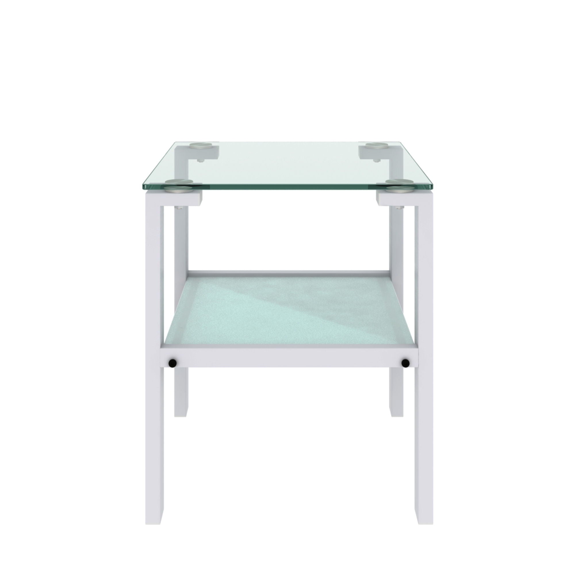 Glass Two Layer Tea Table, Small Round Table, Bedroom Corner Table, Living Room Side Table