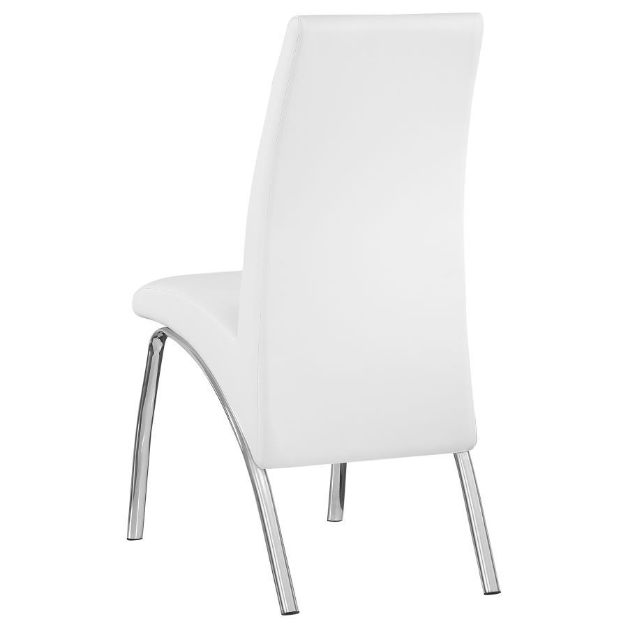 Bishop - Upholstered Dining Side Chair (Set of 2) - White by CoasterEssence | Bel Furniture