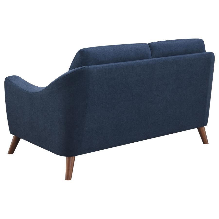 Gano - Upholstered Sloped Arm Loveseat - Navy Blue