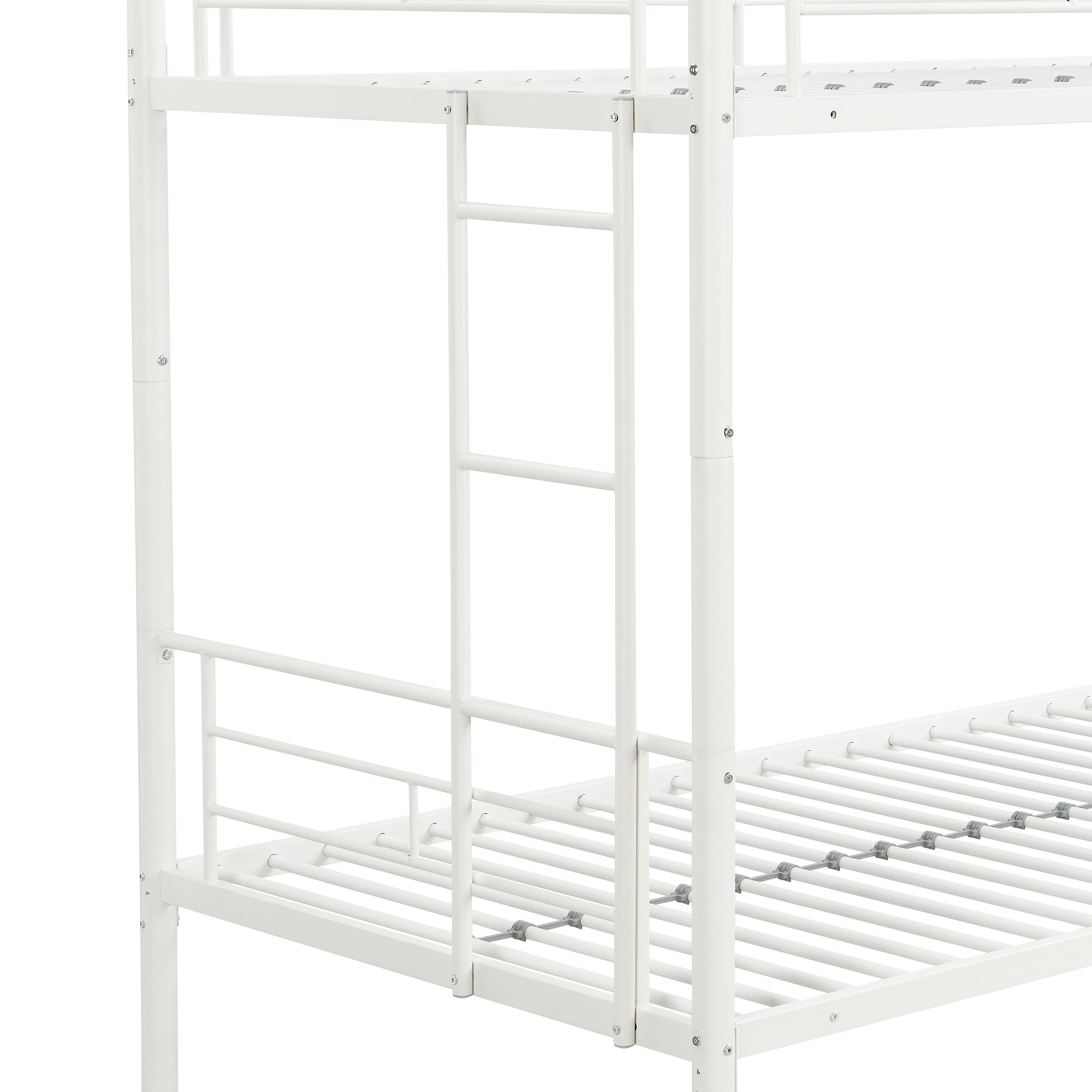 Twin Over Twin Metal Bunk Bed - White