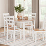 Gesthaven - Round Dining Room Drop Leaf Table Set White 5 Pc. Table, 4 Chairs by Signature Design by Ashley® | Bel Furniture
