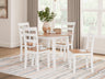 Gesthaven - Round Dining Room Drop Leaf Table Set White 5 Pc. Table, 4 Chairs by Signature Design by Ashley® | Bel Furniture