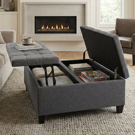 Harrison - Upholstered Coffee Table Storage Ottoman - view 87