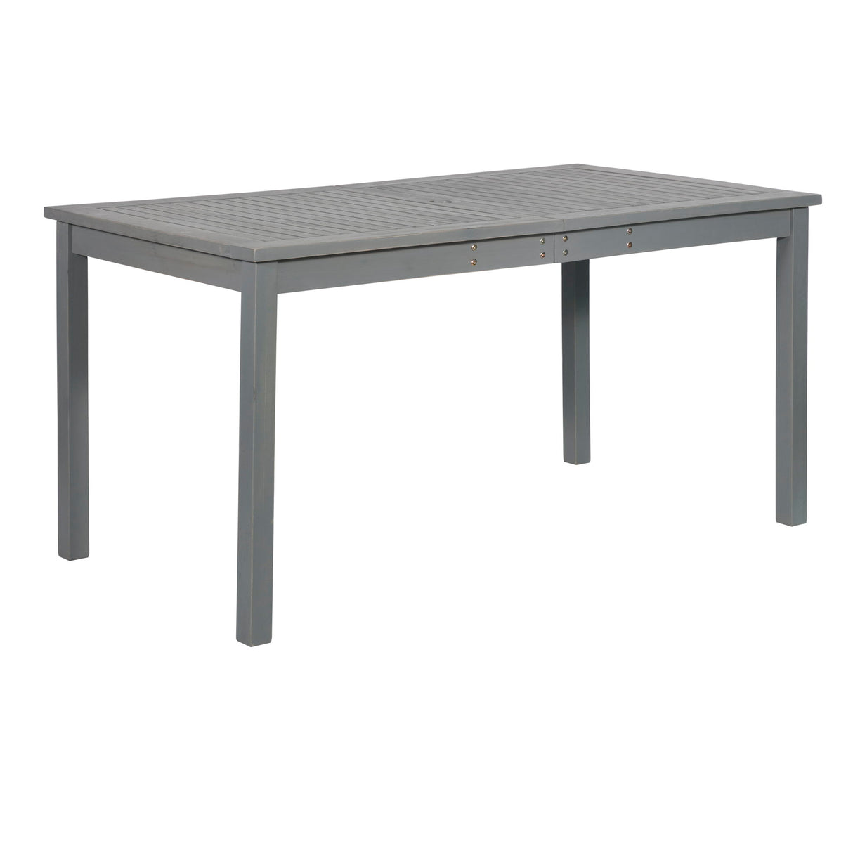 Contemporary Slat Top Acacia Wood Outdoor Dining Table Dark Gray by Walker Edison | Bel Furniture