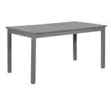 Contemporary Slat Top Acacia Wood Outdoor Dining Table Dark Gray by Walker Edison | Bel Furniture