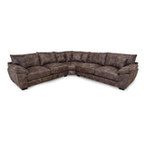 840 Teagan Rustic Brown 3-Piece L-Shaped Sectional Sofa with Reversible Cushions