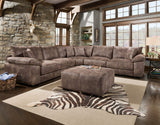 840 Teagan Rustic Brown 3-Piece L-Shaped Sectional Sofa with Reversible Cushions