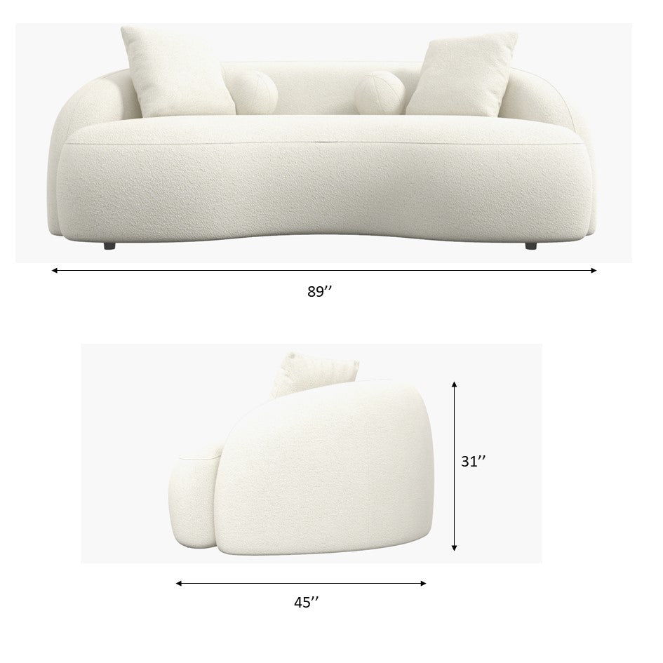 Drake - Japandi Style Curvy Boucle Sofa | BEL Furniture