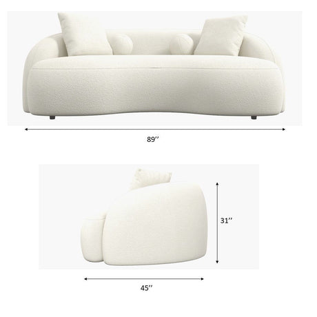Drake - Japandi Style Curvy Boucle Sofa - view 10