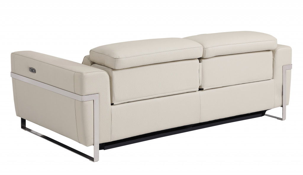 Italian Leather USB Sofa - Beige