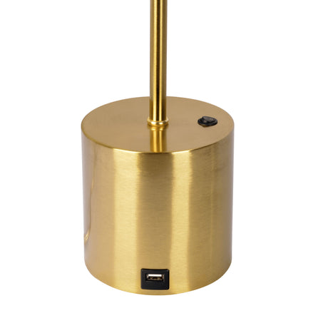 Ethereal - Modern Small Table Lamp, Desk Lamp Fixture With Globe Shade - Gold / White - view 6