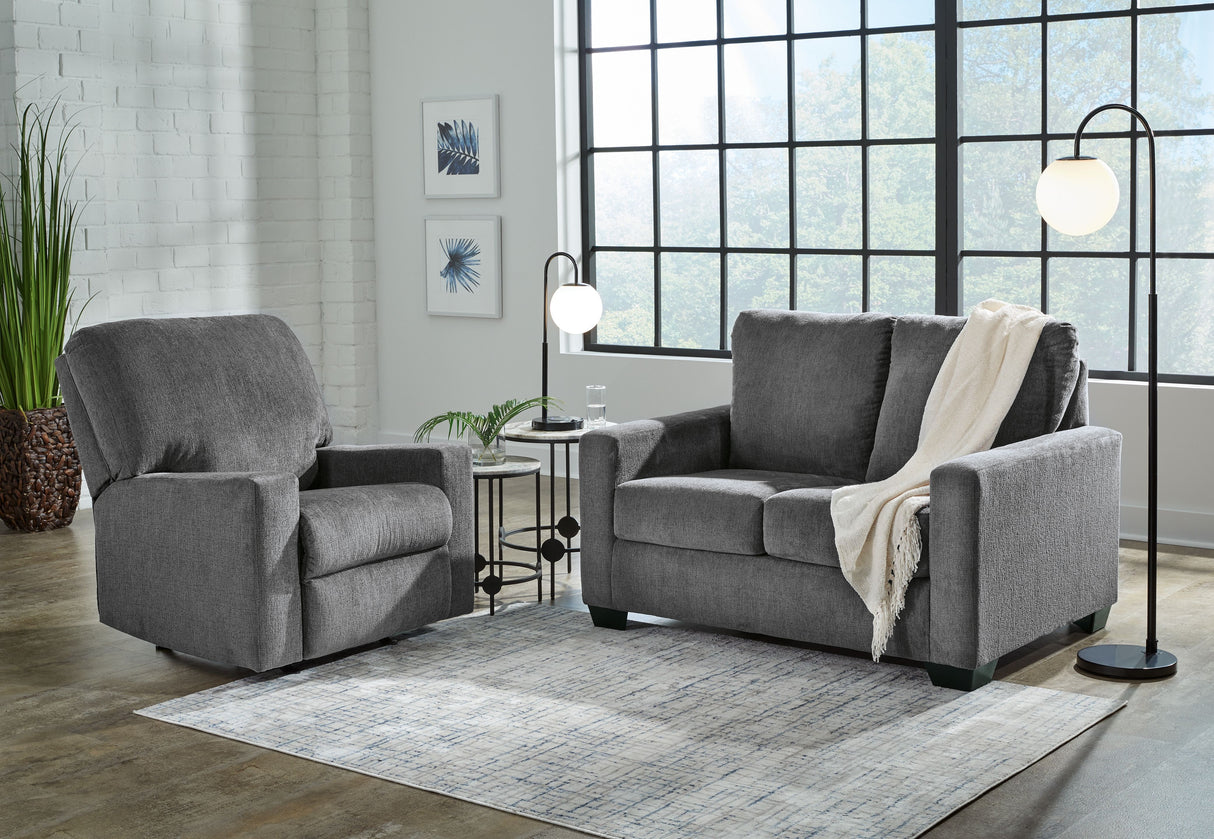 Rannis - Living Room Set Dark Gray 2 Pc. Sofa Sleeper, Rocker Recliner Twin by Signature Design by Ashley® | Bel Furniture