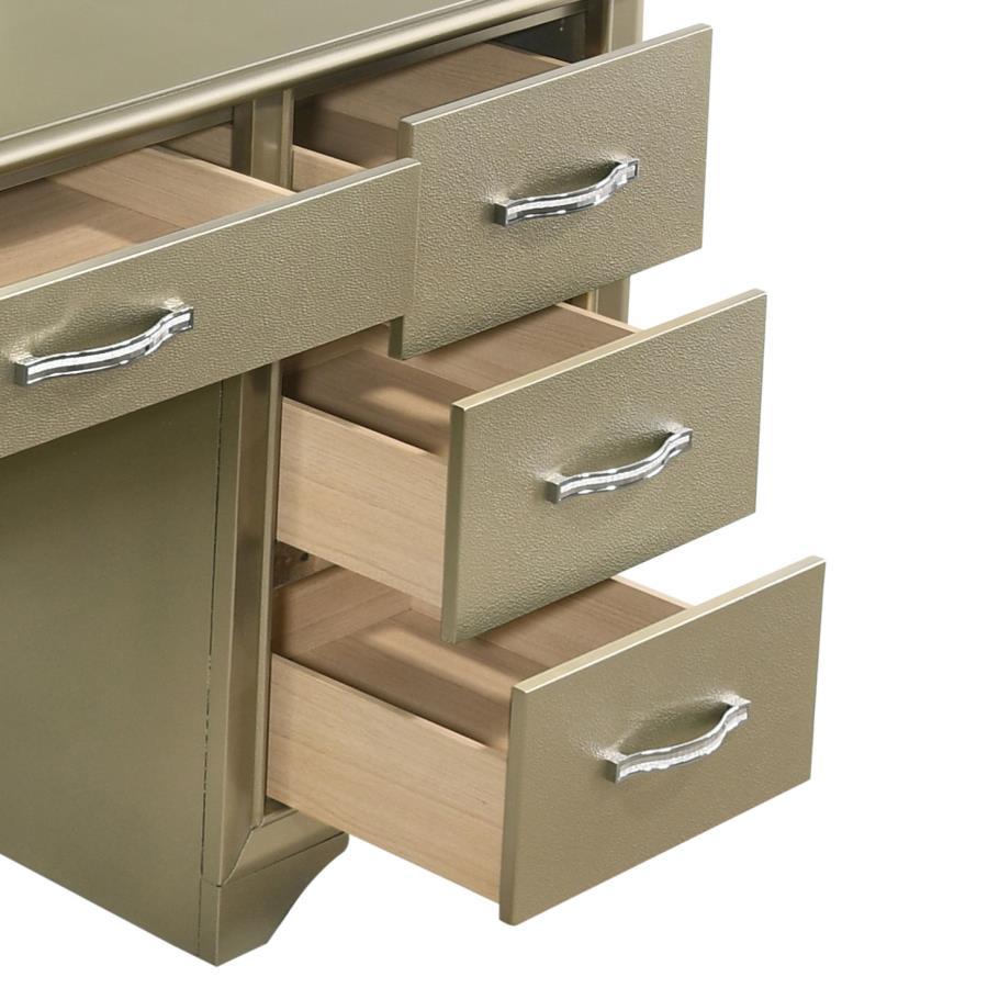 Beaumont - 7-Drawer Vanity Set With Lighting - Champagne