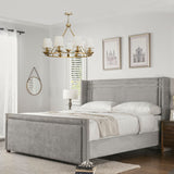 Elle - Wingback Upholstered King Bed - Silver Gray by Jennifer Taylor Home | Bel Furniture
