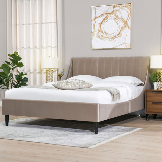 Aspen - Vertical Tufted Modern Headboard Platform Bed Set by Jennifer Taylor Home | Bel Furniture