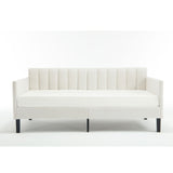 Elena - Boucle Upholstered Daybed, Ribbed Tufted Backrest
