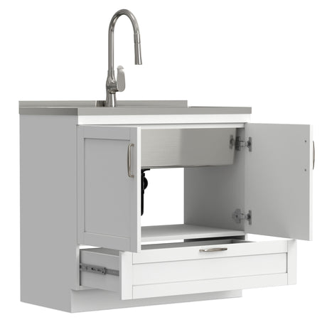 Reed - Deluxe Laundry Cabinet With Pull-Out Faucet And Stainless Steel Sink - view 18
