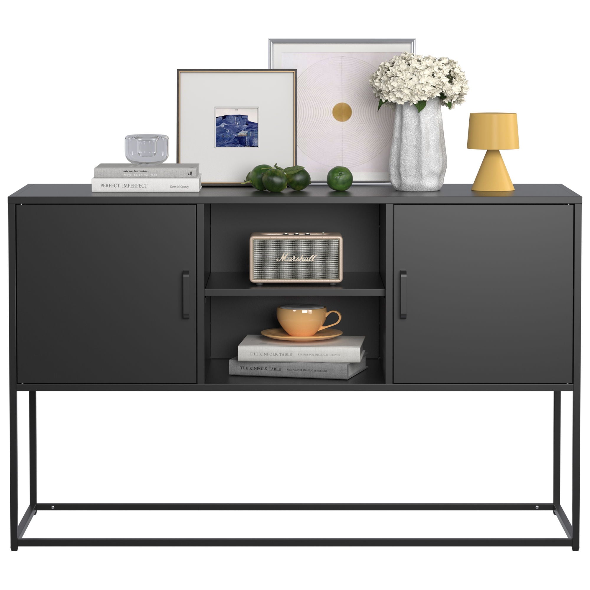 Modern Sideboard Buffet With Plenty Of Storage Space, Anti-Tilt Mechanism, Elegant Handles, Silent Magnetic Closure And Eco-Friendly Finish For Kitchen, Dining Room And Living Room