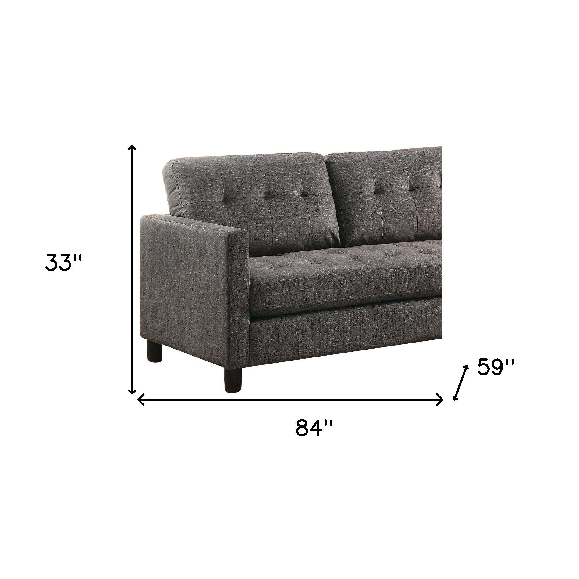 Linen L Shaped Two Piece Seating Component - Gray