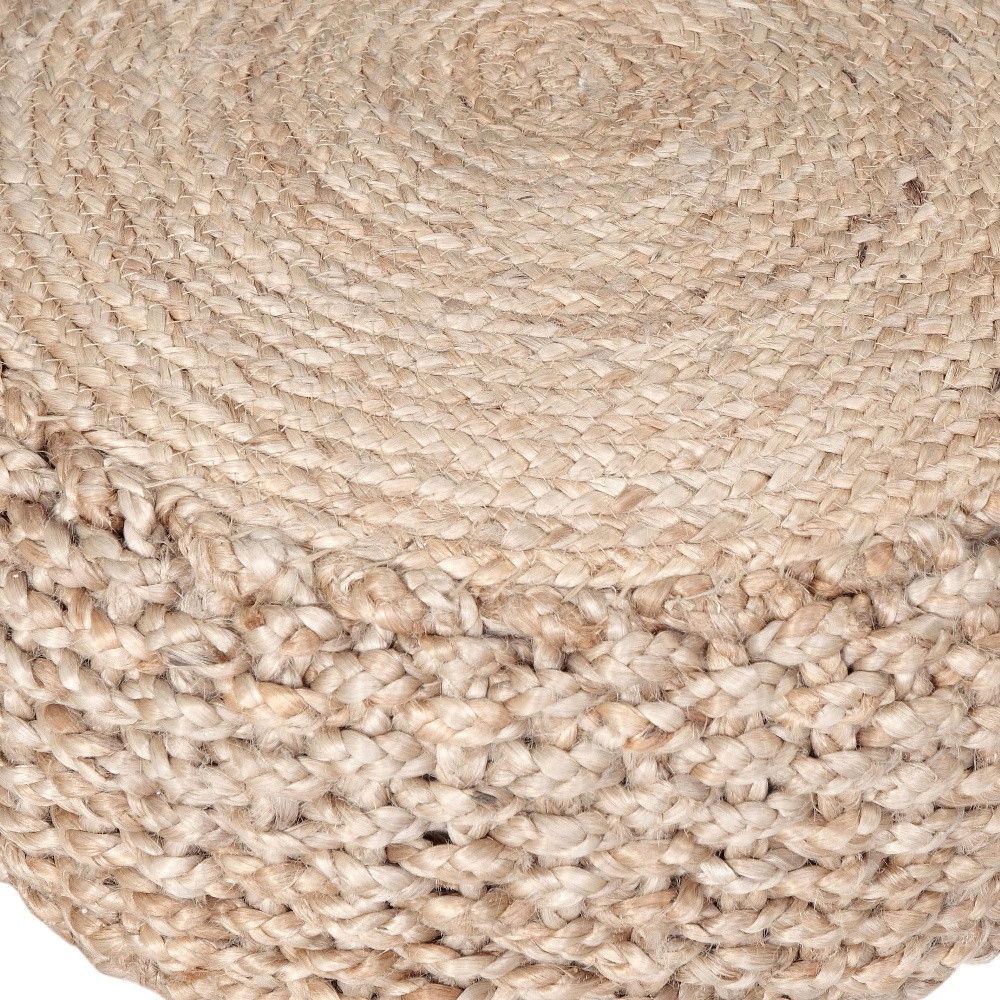 Jute Round Ottoman - Tan