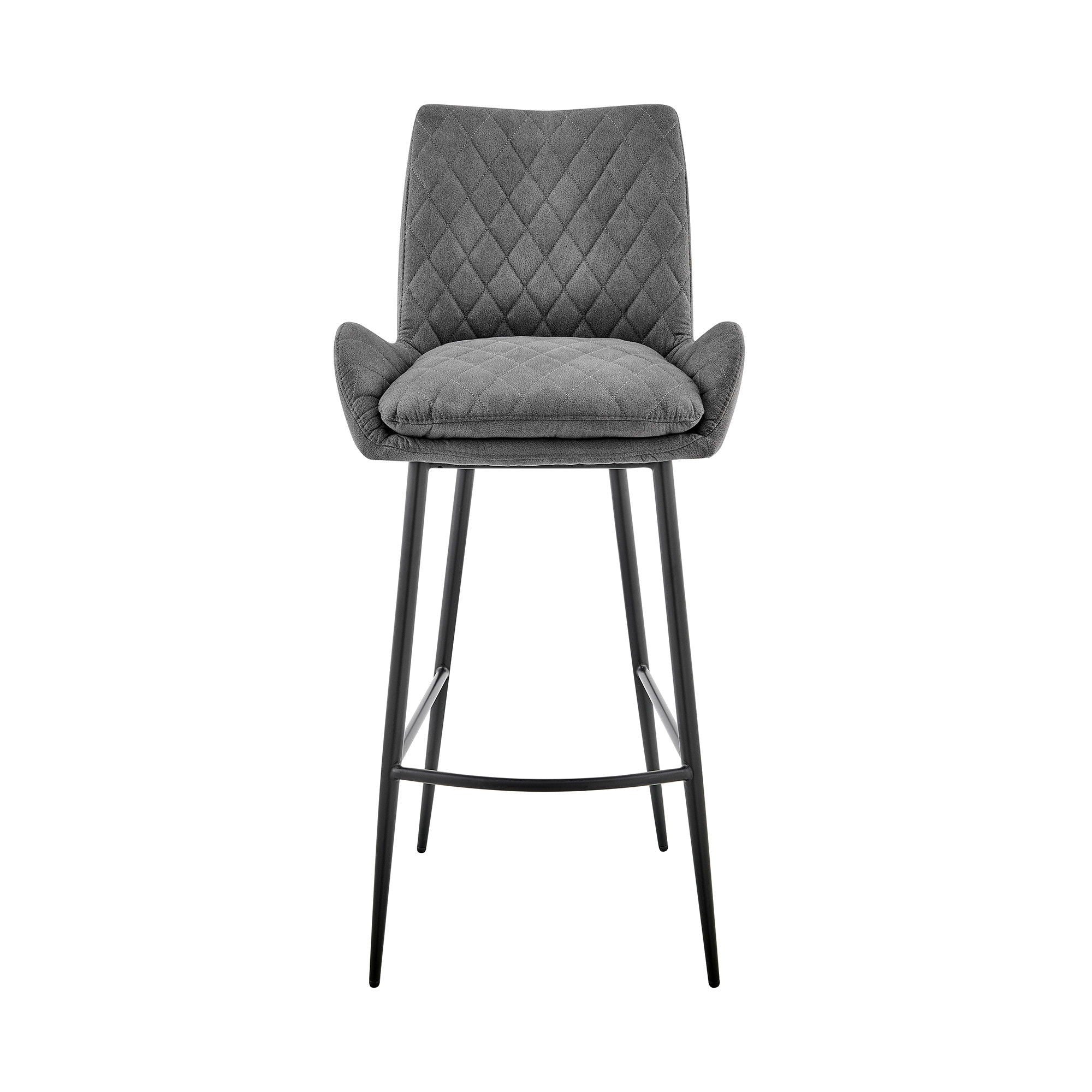 43" Iron Bar Height Bar Chair - Charcoal / Black