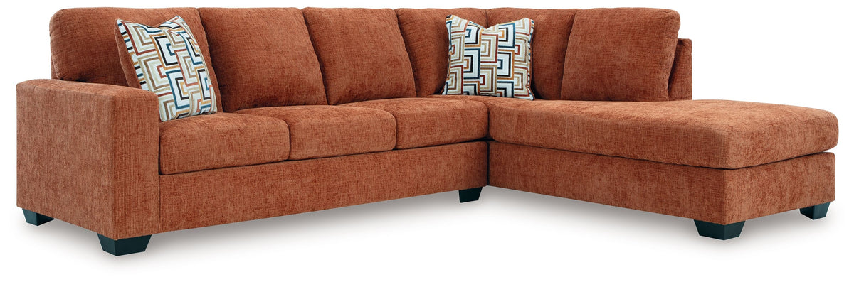 Aviemore - Sectional Orange 2 Pc. Right Arm Facing Corner Chaise Sectional by Signature Design by Ashley® | Bel Furniture