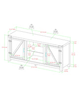 Modern Farmhouse Barn Door 3 Shelf TV Stand For TVs Up To 65” by Walker Edison | Bel Furniture