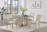 Trofello - 5 Piece Round Dining Table Set - White Washed by Coaster Fine Furniture | Bel Furniture