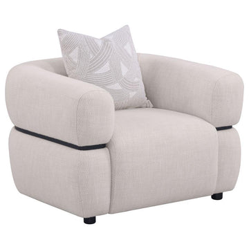 Jeanette - Fabric Upholstered Round Arm Accent Chair - Beige
