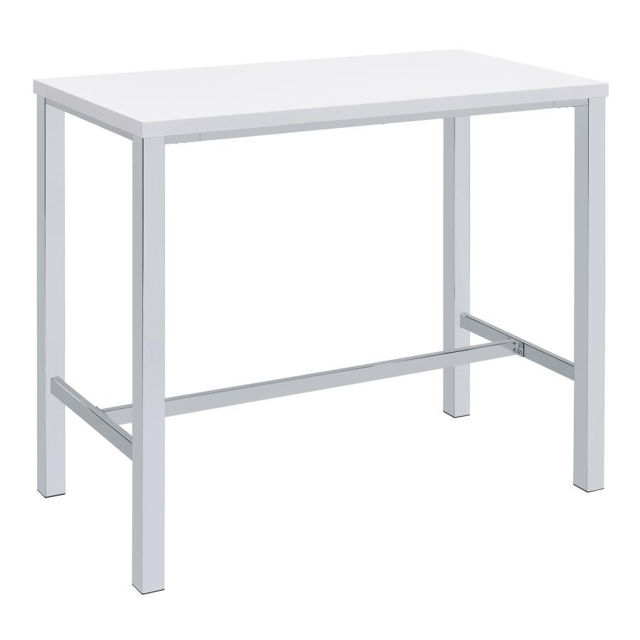 Natividad - 5 Piece Pub Height Bar Table Set - White High Gloss by CoasterEveryday | Bel Furniture