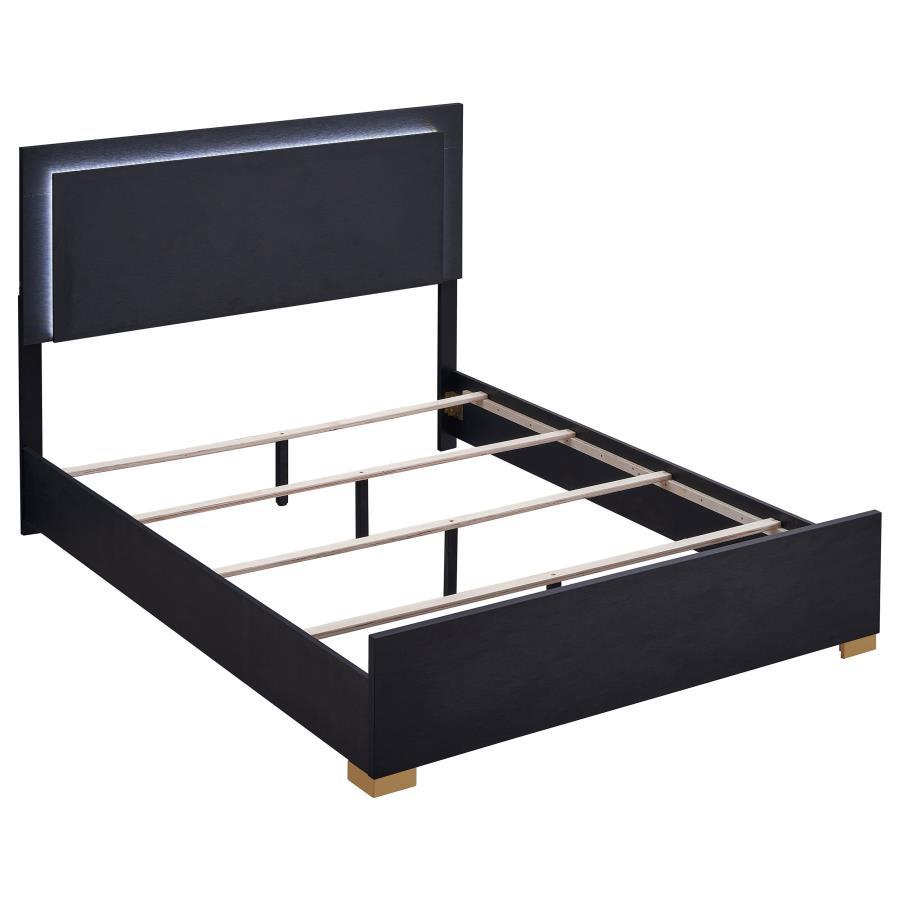 Marceline - Wood LED Panel Bed Black King by Coaster Fine Furniture | Bel Furniture