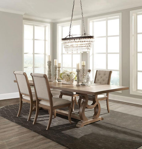 Brockway - Extension Leaf Dining Set Beige 5 Pc. Table, 4 Chairs by CoasterEssence | Bel Furniture