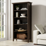 Amherst - Transitional 5 Shelf Bookcase - Brown by Simpli-Home | Bel Furniture